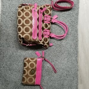 Bubble Brand shoulder purse and wristlet